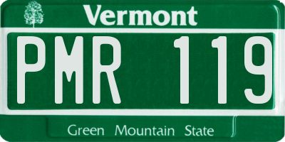 VT license plate PMR119