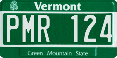 VT license plate PMR124