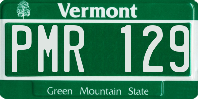 VT license plate PMR129