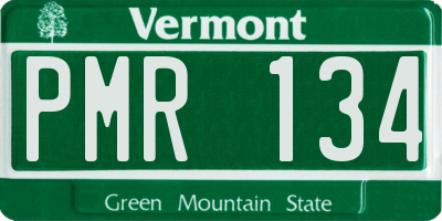 VT license plate PMR134
