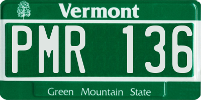 VT license plate PMR136
