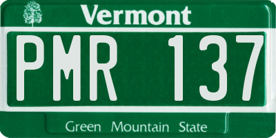 VT license plate PMR137