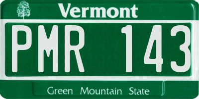 VT license plate PMR143