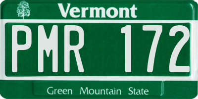 VT license plate PMR172