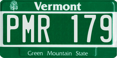 VT license plate PMR179
