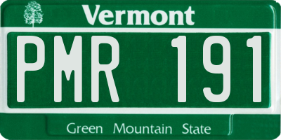 VT license plate PMR191