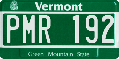 VT license plate PMR192