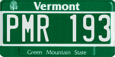 VT license plate PMR193