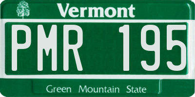 VT license plate PMR195