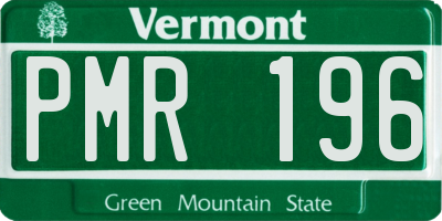 VT license plate PMR196