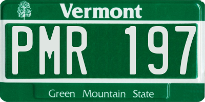 VT license plate PMR197