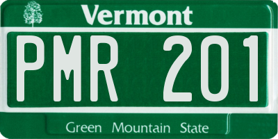 VT license plate PMR201