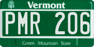 VT license plate PMR206