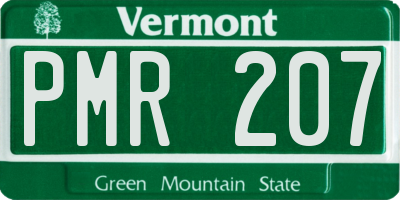 VT license plate PMR207