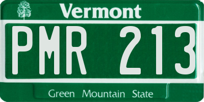 VT license plate PMR213
