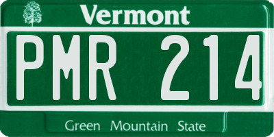VT license plate PMR214
