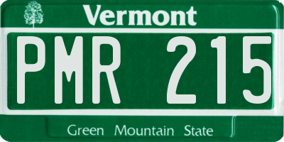 VT license plate PMR215