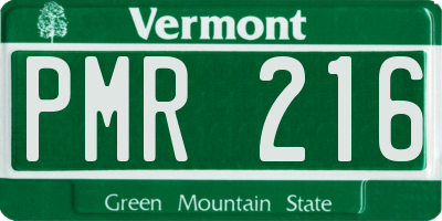 VT license plate PMR216