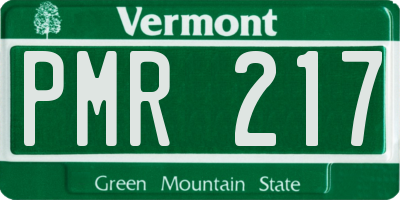 VT license plate PMR217