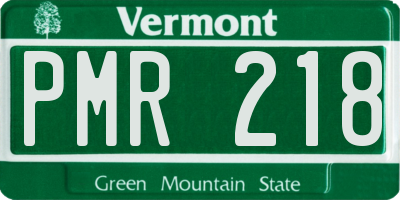VT license plate PMR218