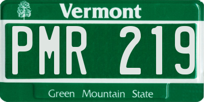 VT license plate PMR219