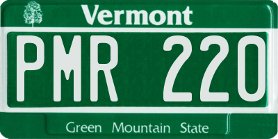 VT license plate PMR220