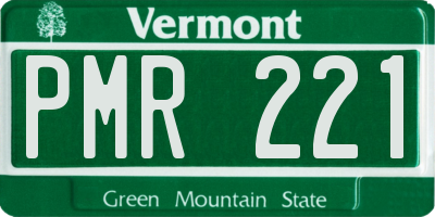 VT license plate PMR221