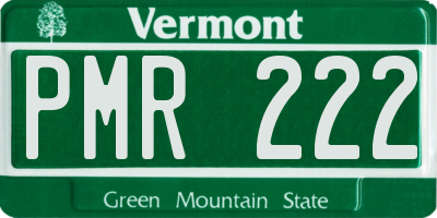 VT license plate PMR222