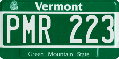 VT license plate PMR223