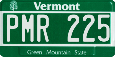 VT license plate PMR225