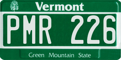 VT license plate PMR226
