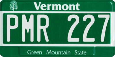 VT license plate PMR227