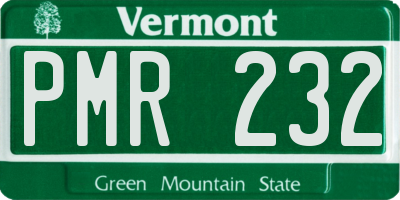 VT license plate PMR232