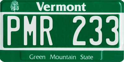 VT license plate PMR233