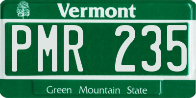 VT license plate PMR235