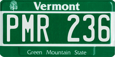 VT license plate PMR236