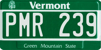 VT license plate PMR239