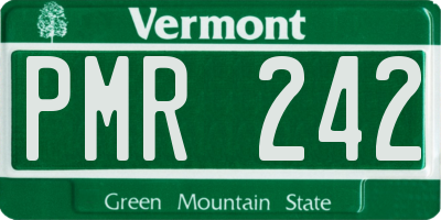 VT license plate PMR242