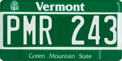 VT license plate PMR243