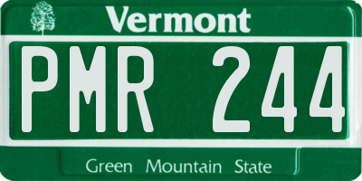 VT license plate PMR244