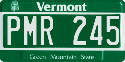 VT license plate PMR245