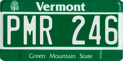 VT license plate PMR246