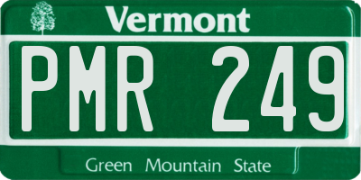 VT license plate PMR249
