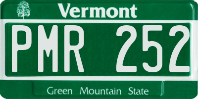 VT license plate PMR252