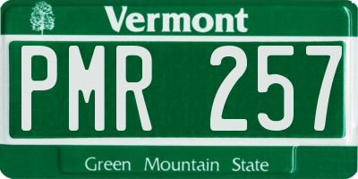 VT license plate PMR257