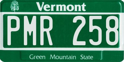 VT license plate PMR258