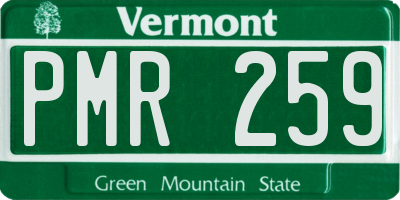 VT license plate PMR259