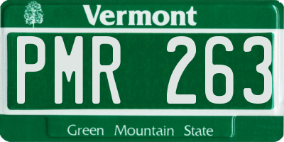 VT license plate PMR263