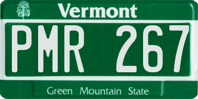 VT license plate PMR267