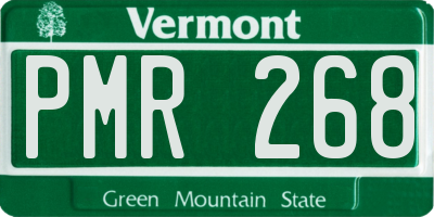 VT license plate PMR268